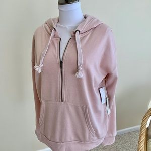 NWT Ocean Drive Half-Zip Hoodie in Faded Rose Sz L